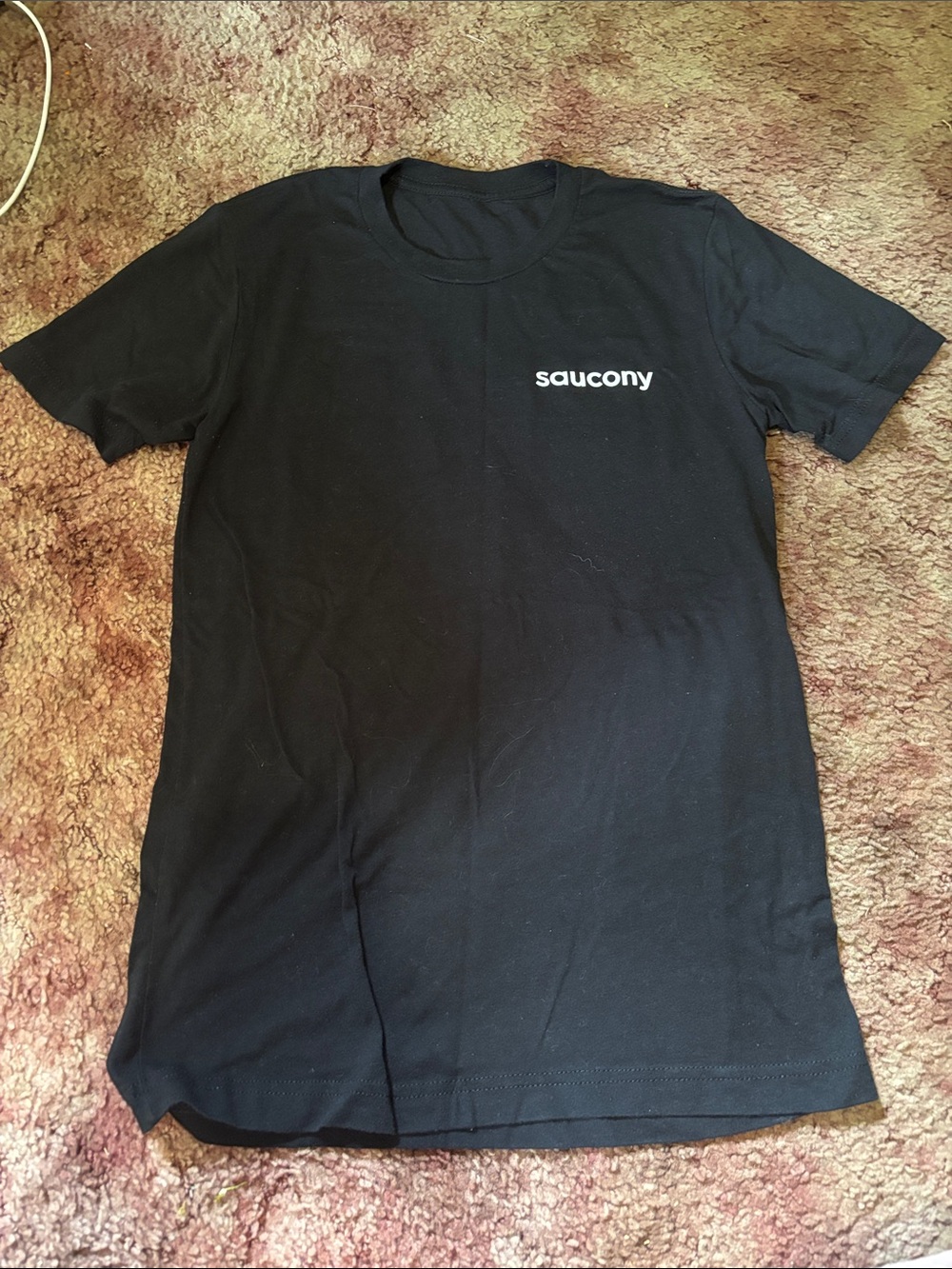 Saucony Black Short Sleeve Tee with White Logo